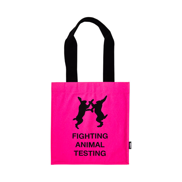 Fighting Animal Testing Tote - Fluoro Pink