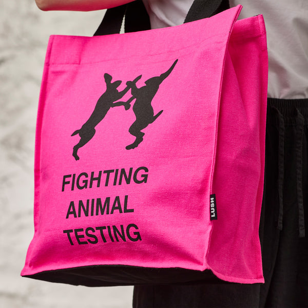 Fighting Animal Testing Tote - Fluoro Pink