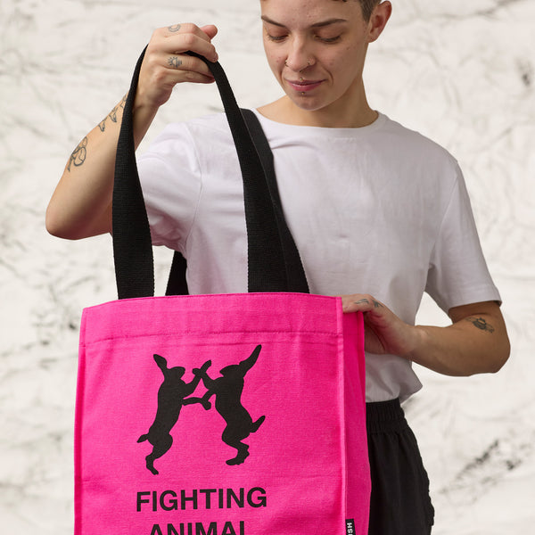 Fighting Animal Testing Tote - Fluoro Pink